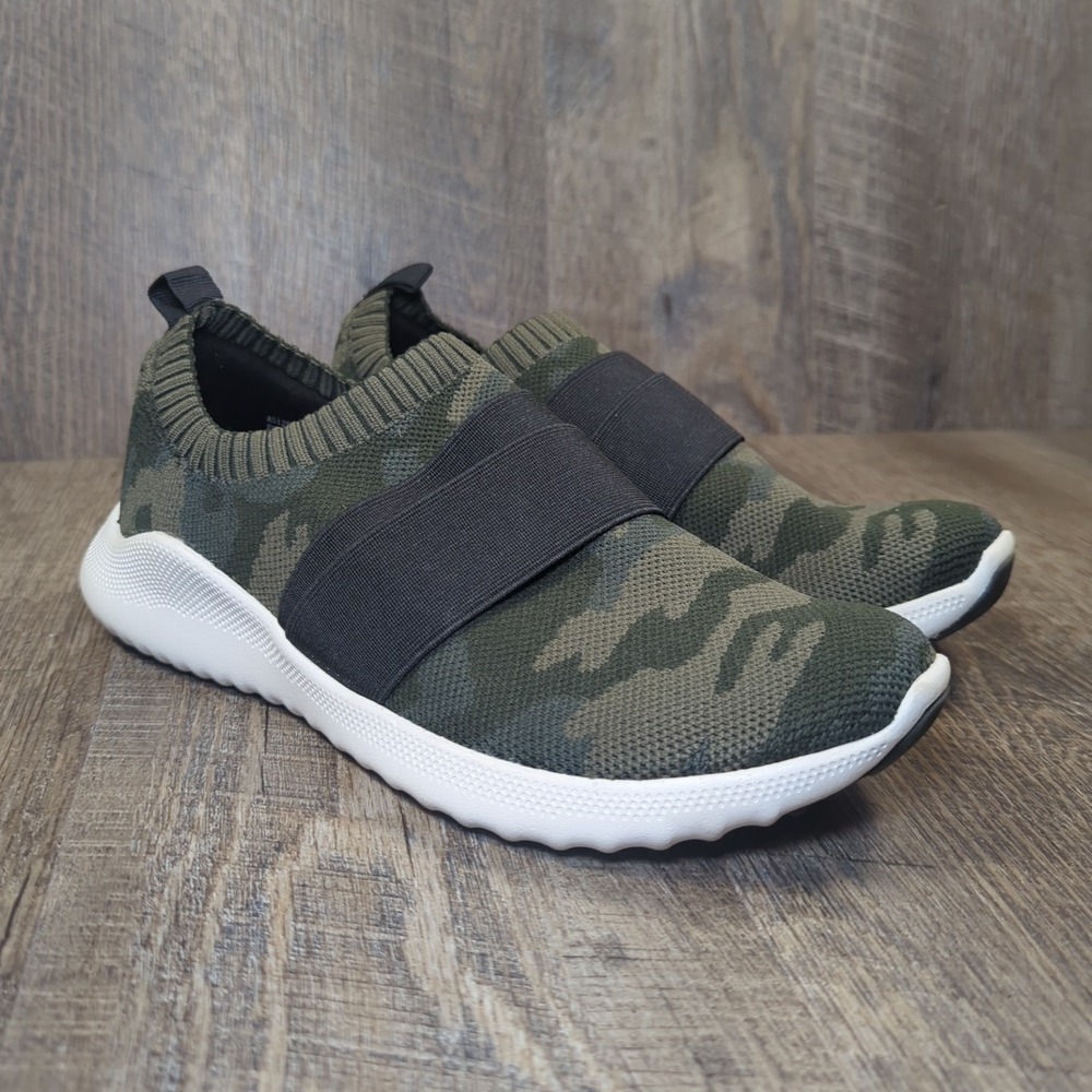 Aetrex Women's Size 7 Allie Green Camo Support Slip On Sneakers Running Shoes